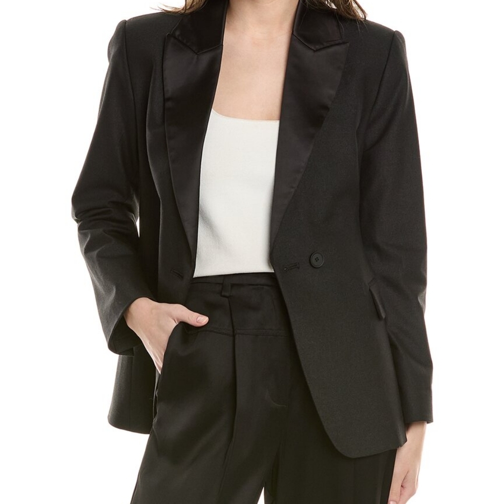 AllSaints Back Satin Lapel Blazer